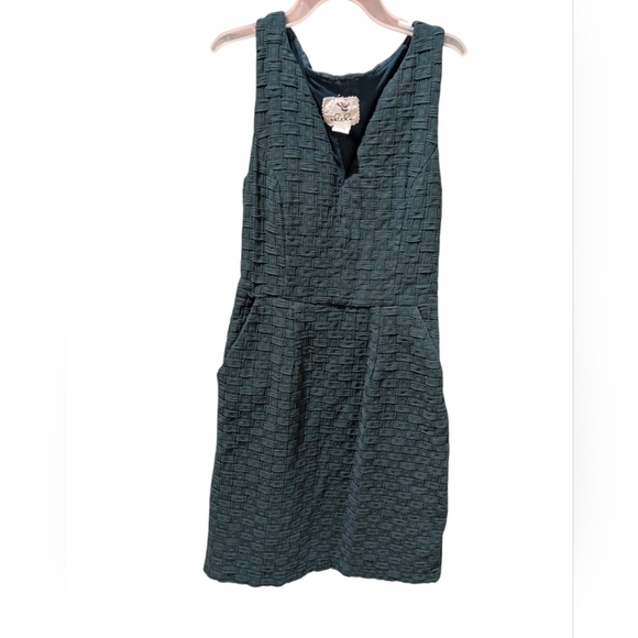 Tabitha Dresses & Skirts - Tabitha For Anthropologie Green Basketweave Knit Sheath Dress, Size 6